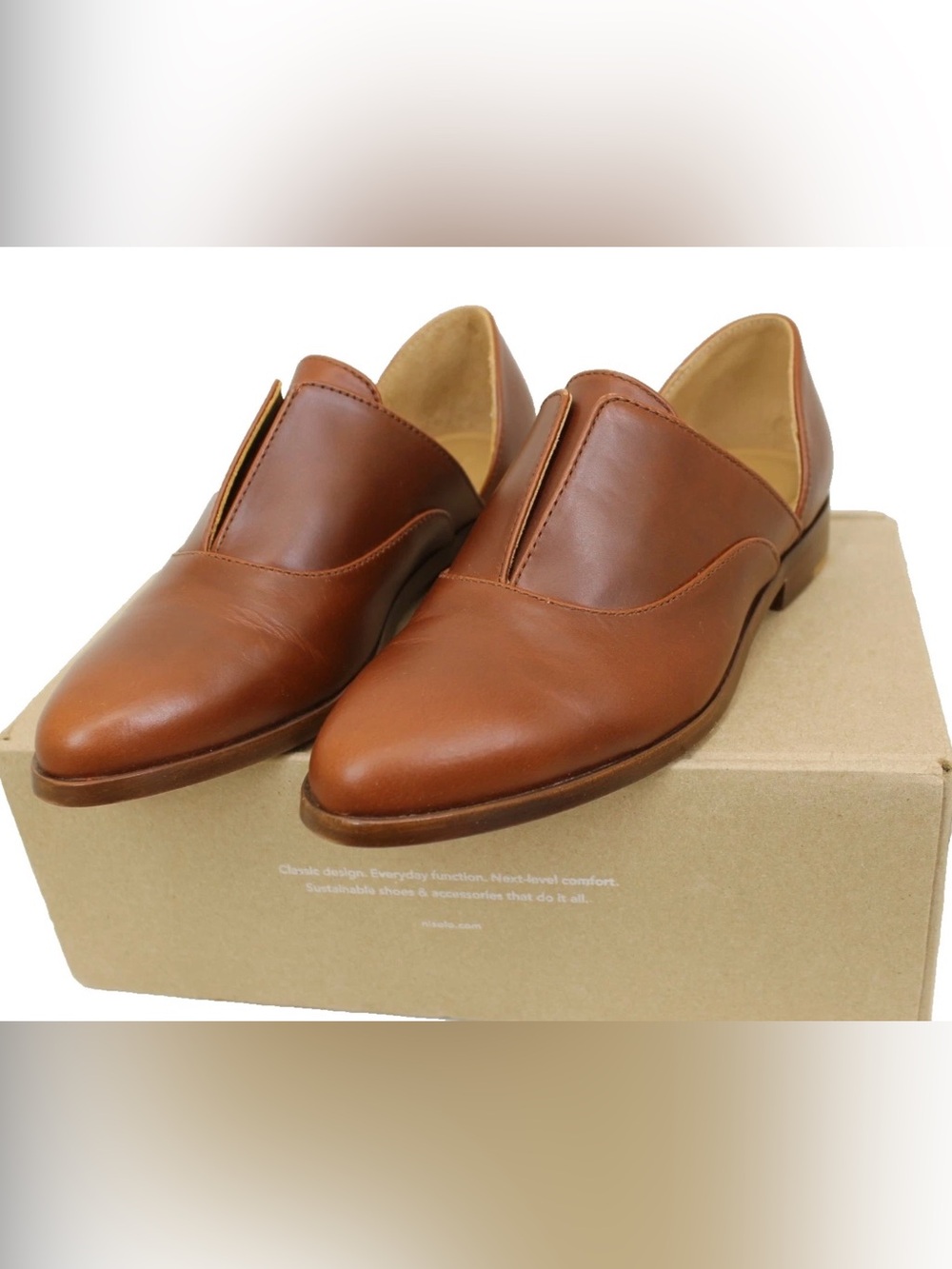 Nisolo women’s Tan Leather Slip-On Dress Shoes